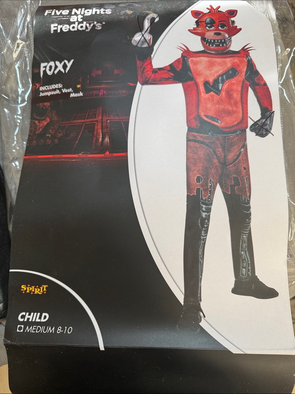 Spirit Halloween Five Nights at Freddy's Foxy Kids Costume - Red and Black Sz M